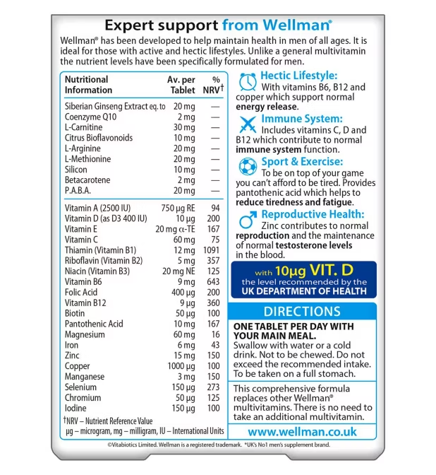 Vitabiotics Wellman Original - 30 Tablets