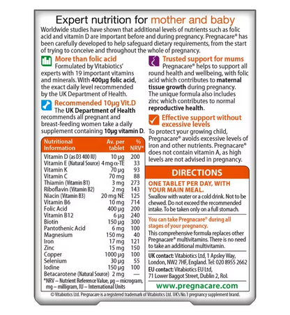 Vitabiotics Pregnacare Original - 30 Tablets