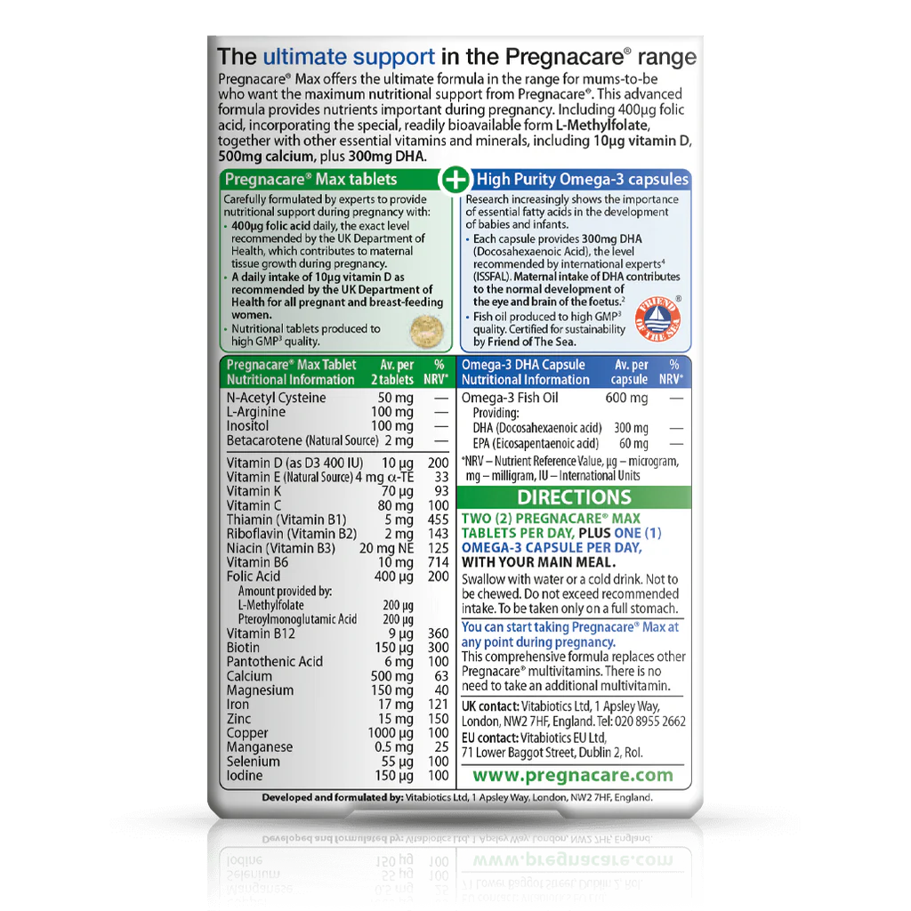 Vitabiotics Pregnacare Max 84 Tablets/Capsules