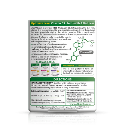 Vitabiotics Ultra Vitamin D 1000IU 96 Tablets